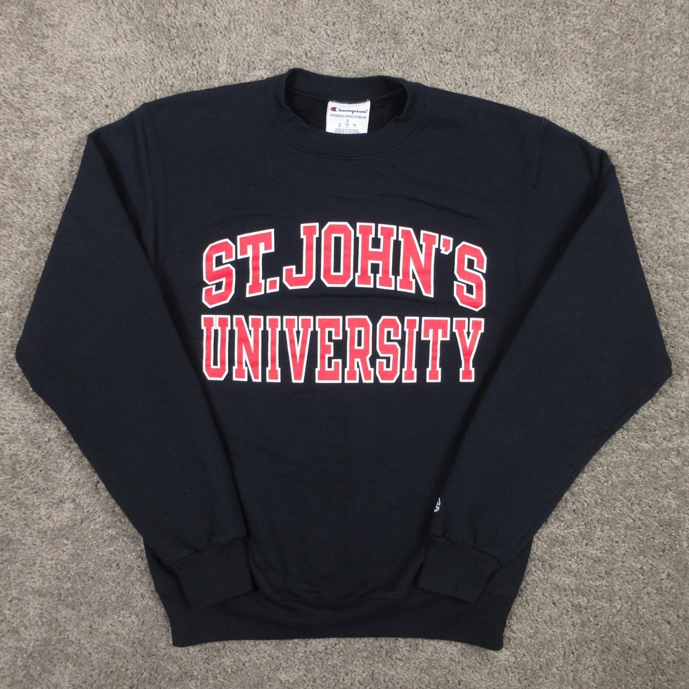 St Johns Red Storm Sweater Mens Small Crewneck Sweatshirt Champion Fleece Sport‎